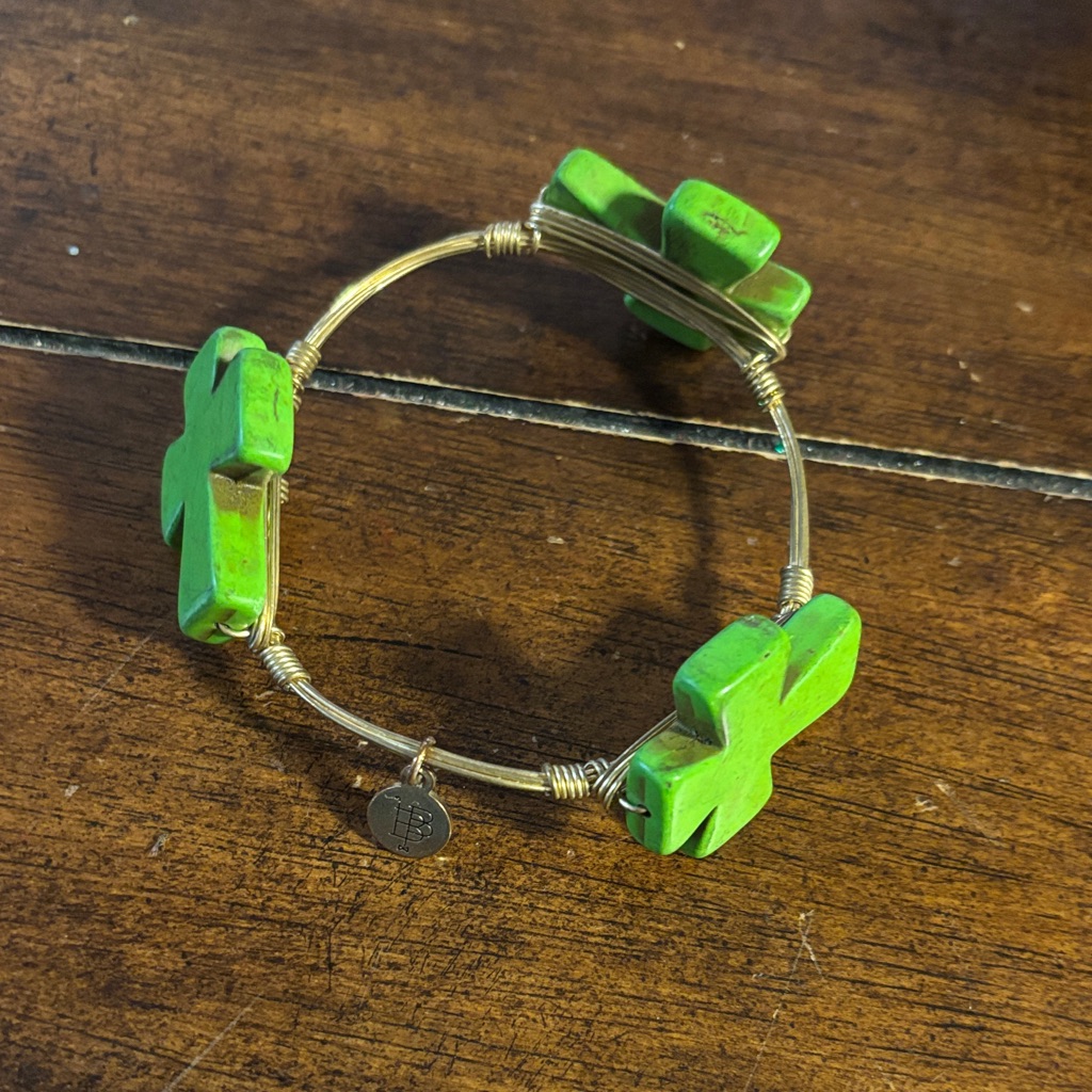 Bourbon And Bowties Green Cross Bracelet 10$
